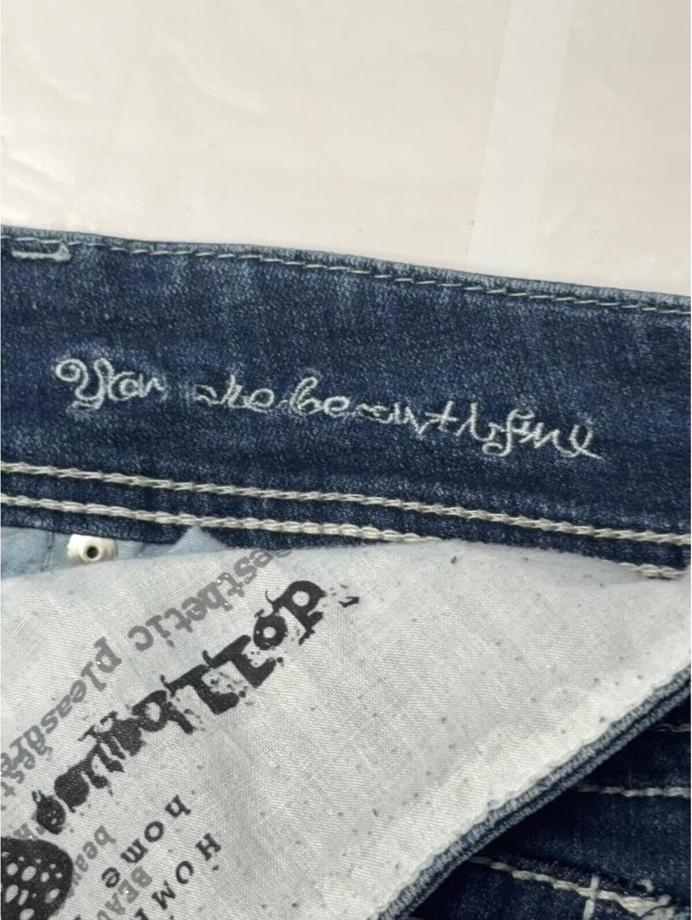 Dollhouse RK-2242 Distressed Bootcut Jeans Juniors Size 9 Stretch Medium Wash - Picture 12 of 12
